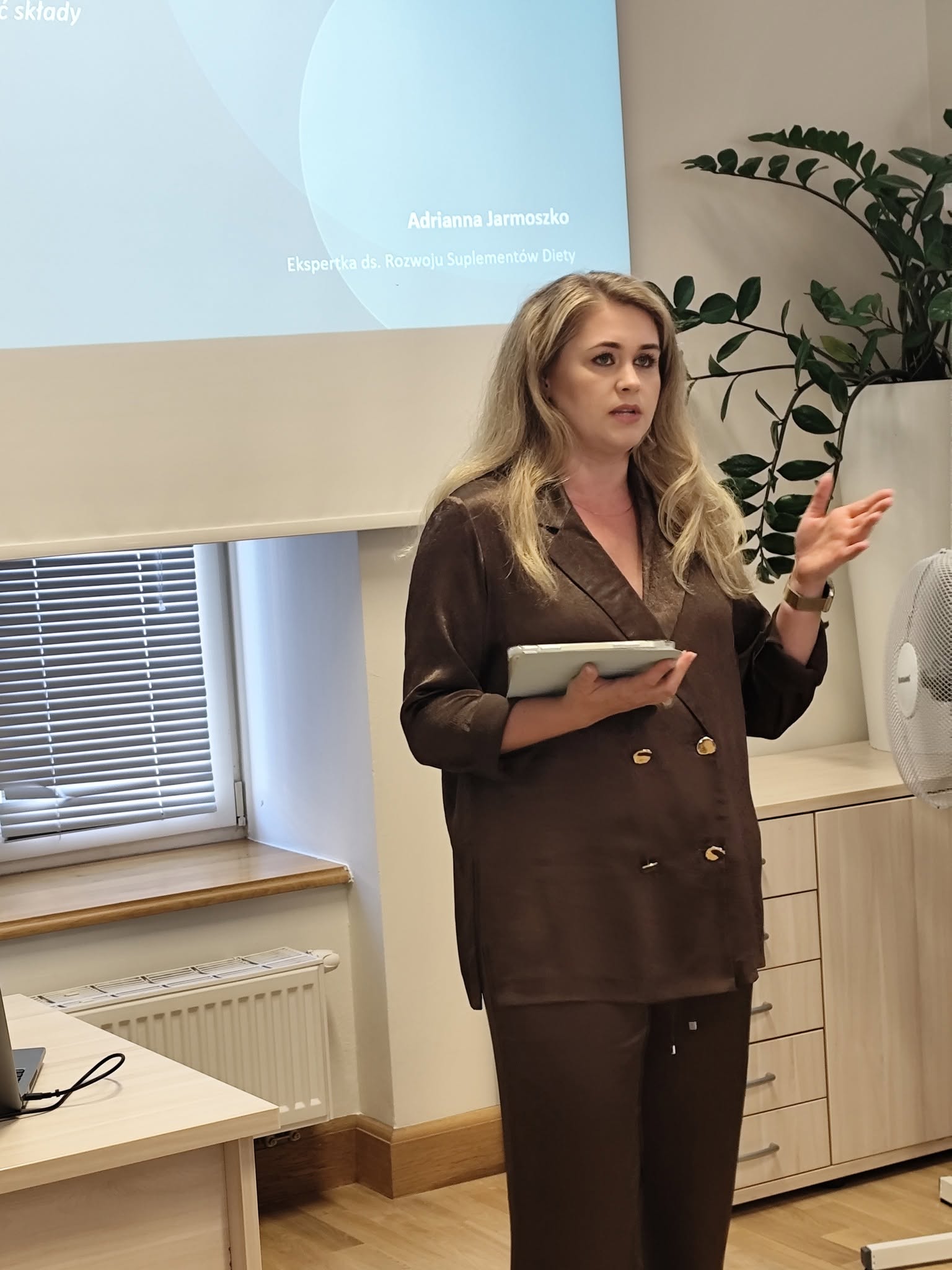 Adrianna Jarmoszko podczas spotkania o suplementacji